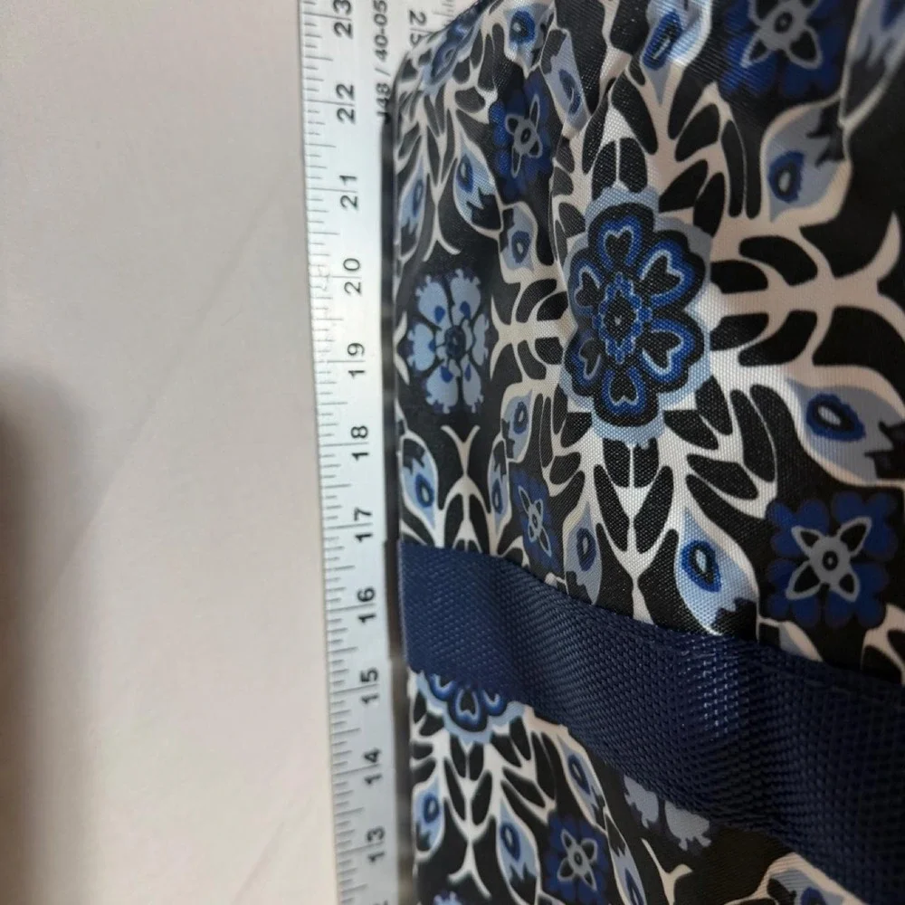 Lucazzi XL Utility Cooler Bag Blue Black Snowflake Floral Picnic Tote NEW